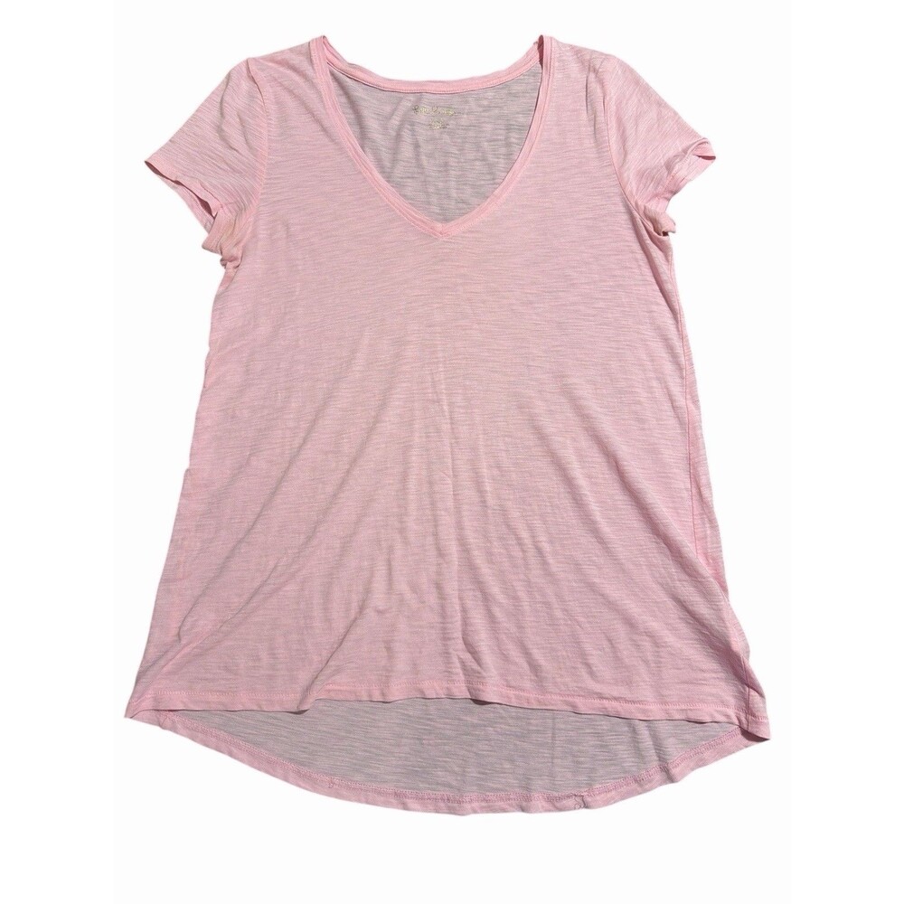 Lilly Pulitzer Women’s Pink V-Neck T-Shirt XXS Pima Cotton Short Sleeve